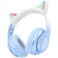 HEADPHONES BLUETOOTH  W42 WIRELESS ΠΑΙΔΙΚΑ CAT EAR BLUE MICRO SD